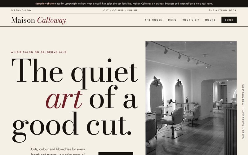 The rebuilt Maison Calloway sample website